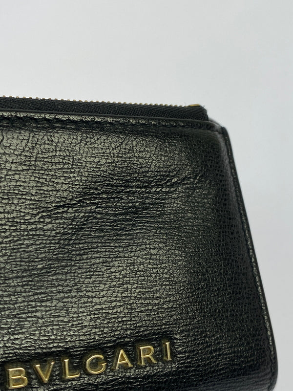 【中古品】【メンズ】 BULGARI ブルガリ SERPENTI FOREVER COMPACT WALLET セルペンティ フォーエバー コンパクト ウォレット 財布 三つ折り財布 181-260530-KS-19-min カラー：ブラック 万代Net店