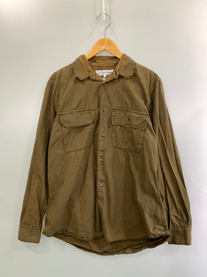 【中古品】【メンズ】 COMME DES GARCONS SHIRT コムデギャルソン シャツ LS COTTON SHIRT S11005 フランス製 長袖 コットン シャツ メンズ トップス 140-260515-em-07-min サイズ：S カラー：ブラウン 万代Net店