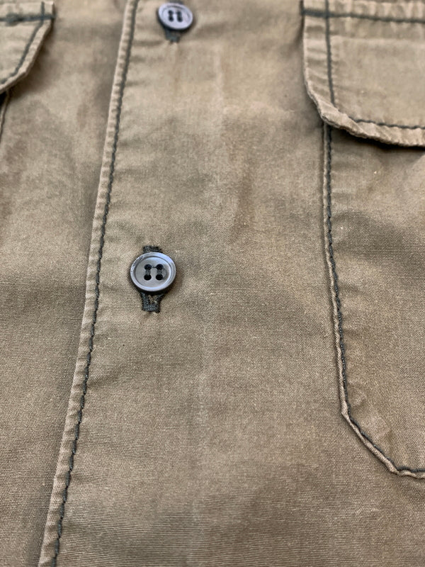 【中古品】【メンズ】 COMME DES GARCONS SHIRT コムデギャルソン シャツ LS COTTON SHIRT S11005 フランス製 長袖 コットン シャツ メンズ トップス 140-260515-em-07-min サイズ：S カラー：ブラウン 万代Net店