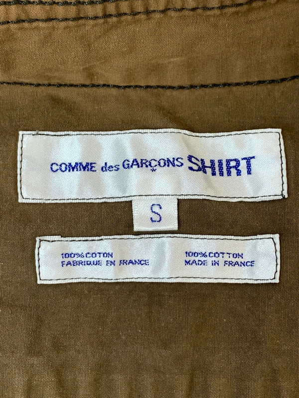 【中古品】【メンズ】 COMME DES GARCONS SHIRT コムデギャルソン シャツ LS COTTON SHIRT S11005 フランス製 長袖 コットン シャツ メンズ トップス 140-260515-em-07-min サイズ：S カラー：ブラウン 万代Net店