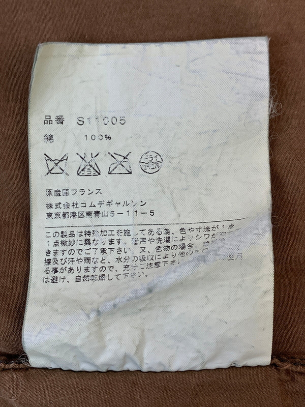 【中古品】【メンズ】 COMME DES GARCONS SHIRT コムデギャルソン シャツ LS COTTON SHIRT S11005 フランス製 長袖 コットン シャツ メンズ トップス 140-260515-em-07-min サイズ：S カラー：ブラウン 万代Net店