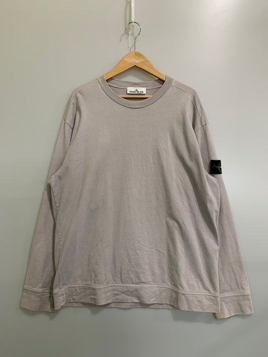 【中古品】【メンズ】 STONE ISLAND ストーンアイランド 801563750 CREWNECK L S TEE クルーネック ロングスリーブ 長袖Tシャツ 141-260508-AS-69-min サイズ：XL カラー：グレー系 万代Net店