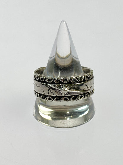 【中古品】【メンズ】 SAAD サード SV925 太陽神 唐草模様 リング 191-260509-zi-26-min カラー：シルバー 24.5号 万代Net店