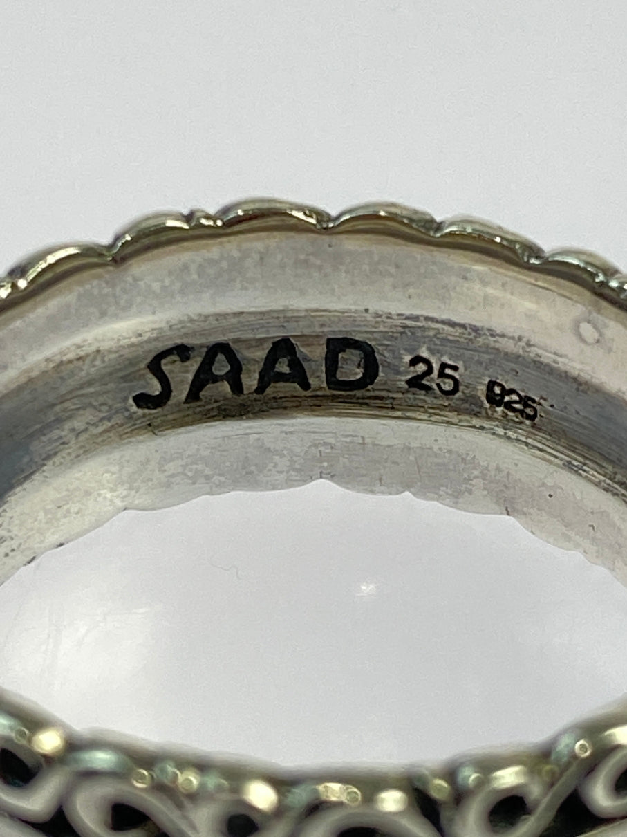【中古品】【メンズ】 SAAD サード SV925 太陽神 唐草模様 リング 191-260509-zi-26-min カラー：シルバー 24.5号 万代Net店