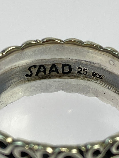 【中古品】【メンズ】 SAAD サード SV925 太陽神 唐草模様 リング 191-260509-zi-26-min カラー：シルバー 24.5号 万代Net店