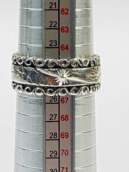 【中古品】【メンズ】 SAAD サード SV925 太陽神 唐草模様 リング 191-260509-zi-26-min カラー：シルバー 24.5号 万代Net店