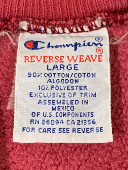 【中古品】【メンズ】 CHAMPION チャンピオン 90S REVERSEWEAVE SWEATSHIRT 目無し スウェット トレーナー 146-260508-AS-79-min サイズ：L カラー：レッド 万代Net店