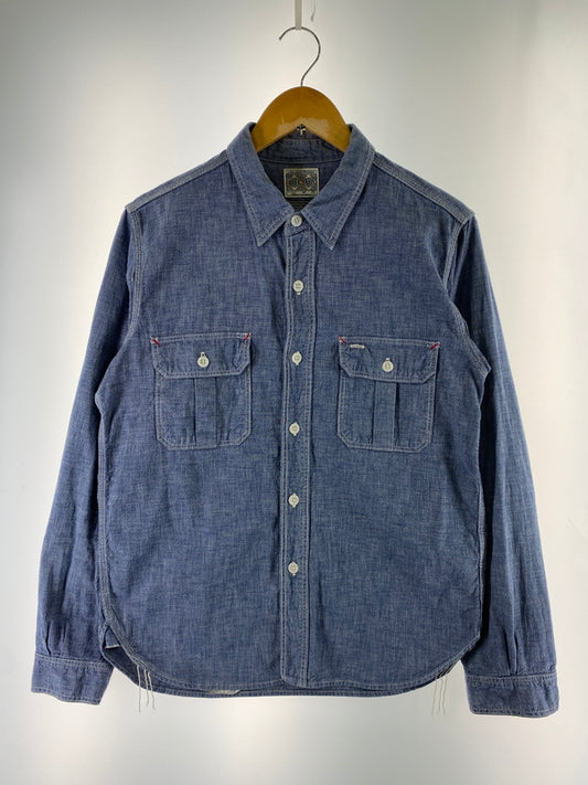 【現状渡し品】【メンズ】 THE REAL MCCOYS ザリアルマッコイズ LOT153 8HOUR UNION HBT WORK SHIRT ワークシャツ 145-260523-zi-08-min サイズ：15 カラー：ブルー系 万代Net店