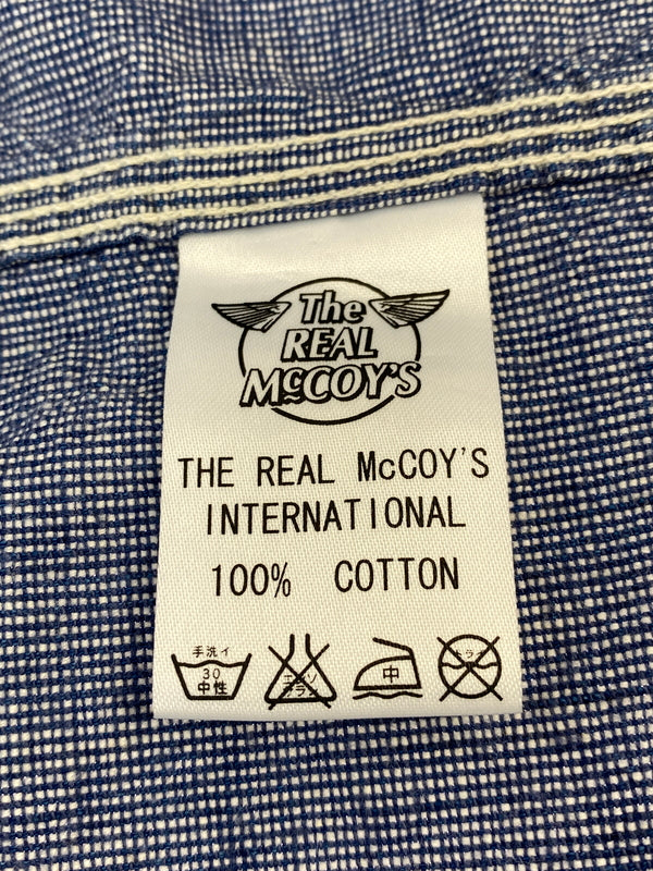 【現状渡し品】【メンズ】 THE REAL MCCOYS ザリアルマッコイズ LOT153 8HOUR UNION HBT WORK SHIRT ワークシャツ 145-260523-zi-35-min サイズ：15 カラー：ブルー系 万代Net店