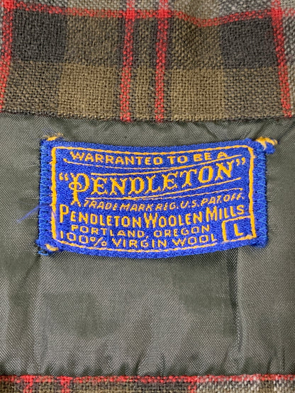 【中古品】【メンズ】 PENDLETON ペンドルトン 50S WOOL SHIRT ウールシャツ ロングスリーブ 長袖シャツ ヴィンテージ 146-260508-AS-80-min サイズ：L カラー：グリーン系 万代Net店