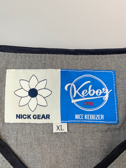【中古品】【メンズ】 KEBOZ ケボズ ×NICK GEAR ニックギア FS223-1036 BASEBALL SHIRT ベースボールシャツ ショートスリーブ 142-260508-AS-6-min サイズ：XL カラー：グレー 万代Net店