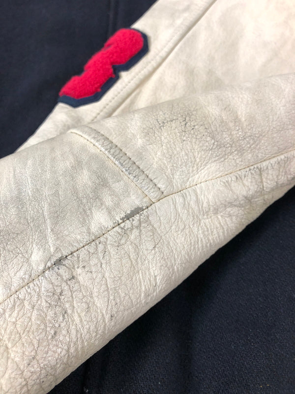 【現状渡し品】【メンズ】 NIKE ナイキ 90S AIR JORDAN FLIGHT CLOB STADIUM JACKET 90年代 エアジョーダン スタジアムジャケット メンズ アウター スタジャン 146-260510-em-38-min サイズ：L カラー：ネイビー/ホワイト 万代Net店