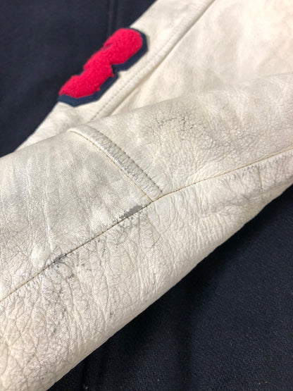 【現状渡し品】【メンズ】 NIKE ナイキ 90S AIR JORDAN FLIGHT CLOB STADIUM JACKET 90年代 エアジョーダン スタジアムジャケット メンズ アウター スタジャン 146-260510-em-38-min サイズ：L カラー：ネイビー/ホワイト 万代Net店