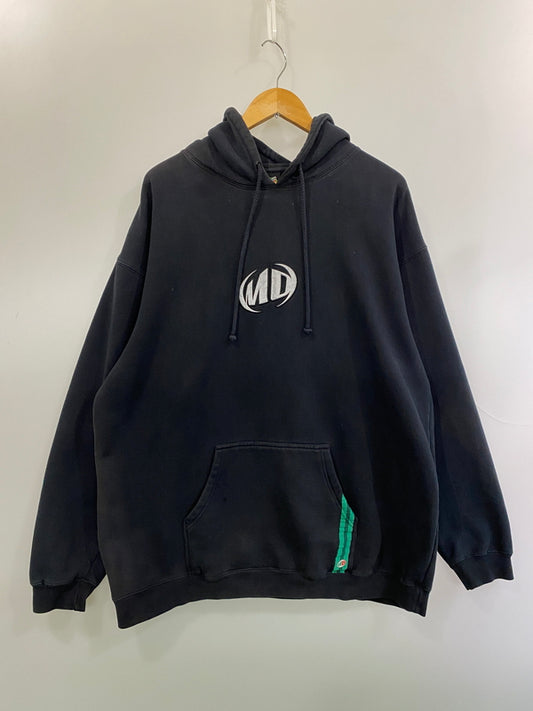 【中古品】【メンズ】 MOUNTAIN DEW マウンテンデュー 00S REFLECTOR LOGO HOODIE 00年代 リフレクター ロゴ フーディー メンズ トップス パーカー ヴィンテージ 146-260524-em-23-min サイズ：2XL カラー：ブラック 万代Net店