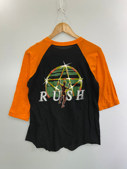 【中古品】【メンズ】 RUSH ラッシュ RAGLAN TEE ラグラン プリント Tシャツ メンズ トップス バンドT ヴィンテージ 146-260521-em-31-min カラー：オレンジ/ブラック 万代Net店