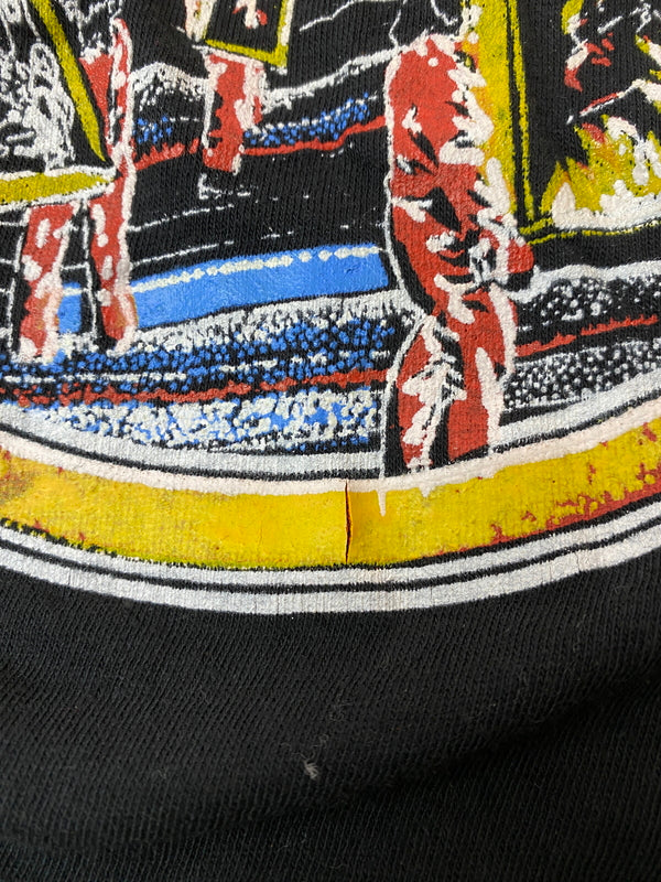 【中古品】【メンズ】 RUSH ラッシュ RAGLAN TEE ラグラン プリント Tシャツ メンズ トップス バンドT ヴィンテージ 146-260521-em-31-min カラー：オレンジ/ブラック 万代Net店