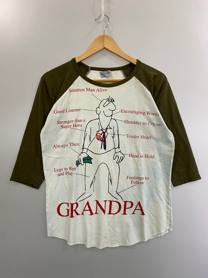 【現状渡し品】【メンズ】 TULTEX タルテックス GRANDPA PRINT TEE グランパ プリント Tシャツ メンズ トップス メッセージ 146-260521-em-30-min カラー：カーキ/ホワイト 万代Net店