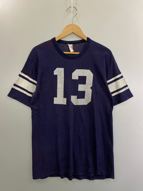 【現状渡し品】【メンズ】 USED ユーズド FOOTBALL TEE フットボール プリント 半袖Tシャツ メンズ トップス ヴィンテージ 146-260521-em-29-min サイズ：L カラー：ネイビー系 万代Net店