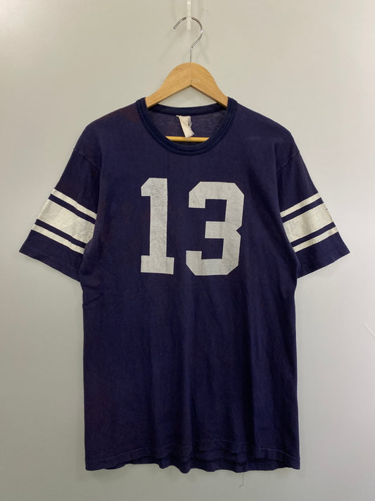 【現状渡し品】【メンズ】 USED ユーズド FOOTBALL TEE フットボール プリント 半袖Tシャツ メンズ トップス ヴィンテージ 146-260521-em-29-min サイズ：L カラー：ネイビー系 万代Net店