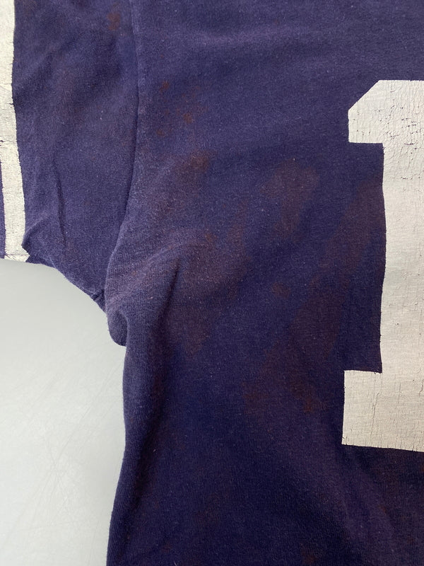 【現状渡し品】【メンズ】 USED ユーズド FOOTBALL TEE フットボール プリント 半袖Tシャツ メンズ トップス ヴィンテージ 146-260521-em-29-min サイズ：L カラー：ネイビー系 万代Net店