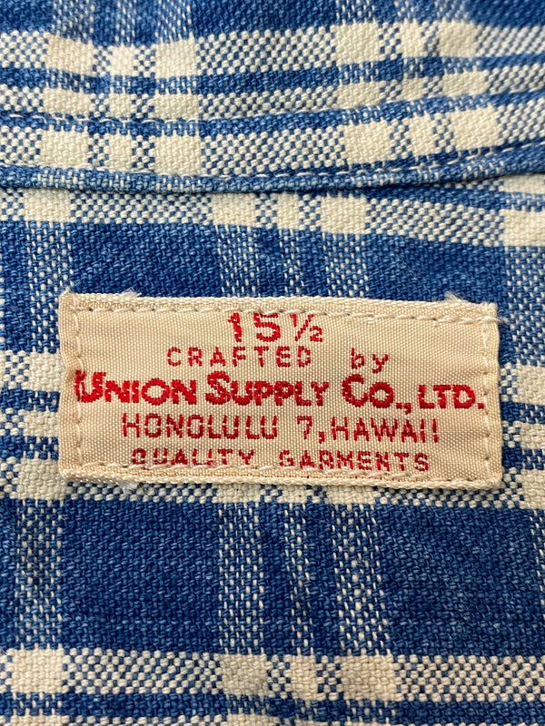 【中古品】【メンズ】 SUNSURF サンサーフ バカラチェックシャツ UNION SUPPLY ユニオン サプライ メンズ 半袖シャツ トップス 145-260524-em-31-min サイズ：M カラー：ブルー系 万代Net店
