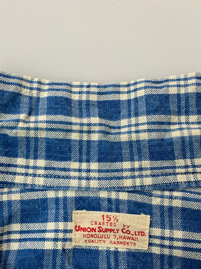 【中古品】【メンズ】 SUNSURF サンサーフ バカラチェックシャツ UNION SUPPLY ユニオン サプライ メンズ 半袖シャツ トップス 145-260524-em-31-min サイズ：M カラー：ブルー系 万代Net店