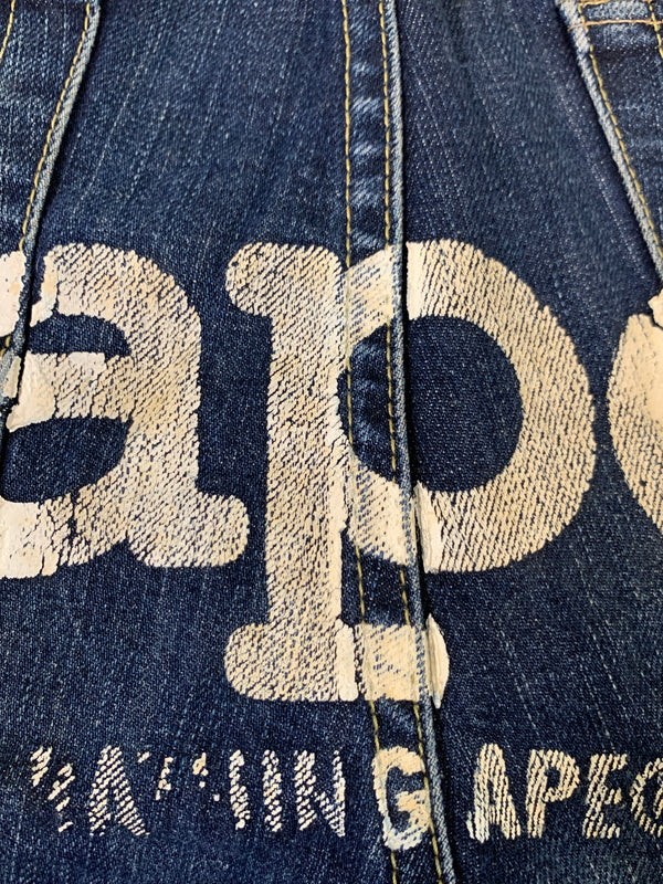 【中古品】【メンズ】 AAPE BY A BATHING APE エーエイプバイアベイシングエイプ LOOSE DENIM PANTS デニムパンツ 153-260604-AS-43-min サイズ：L カラー：インディゴ 万代Net店