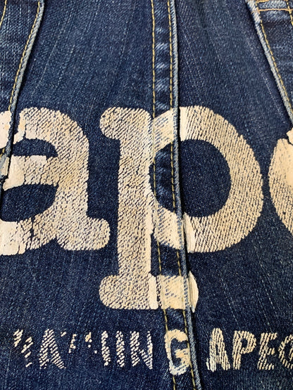 【中古品】【メンズ】 AAPE BY A BATHING APE エーエイプバイアベイシングエイプ LOOSE DENIM PANTS デニムパンツ 153-260604-AS-43-min サイズ：L カラー：インディゴ 万代Net店
