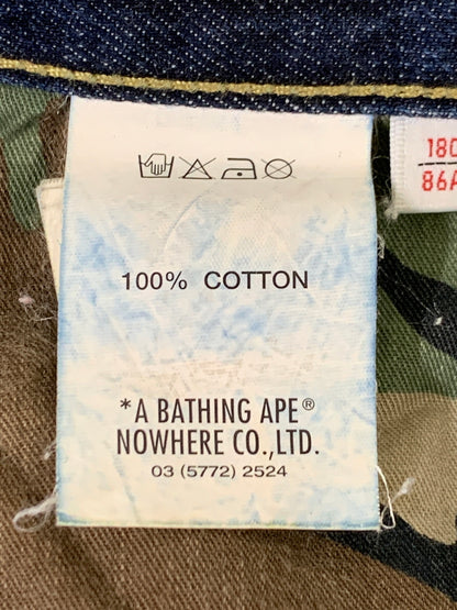 【中古品】【メンズ】 AAPE BY A BATHING APE エーエイプバイアベイシングエイプ LOOSE DENIM PANTS デニムパンツ 153-260604-AS-43-min サイズ：L カラー：インディゴ 万代Net店