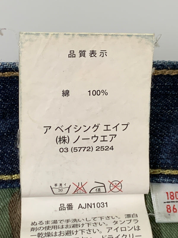 【中古品】【メンズ】 AAPE BY A BATHING APE エーエイプバイアベイシングエイプ LOOSE DENIM PANTS デニムパンツ 153-260604-AS-43-min サイズ：L カラー：インディゴ 万代Net店