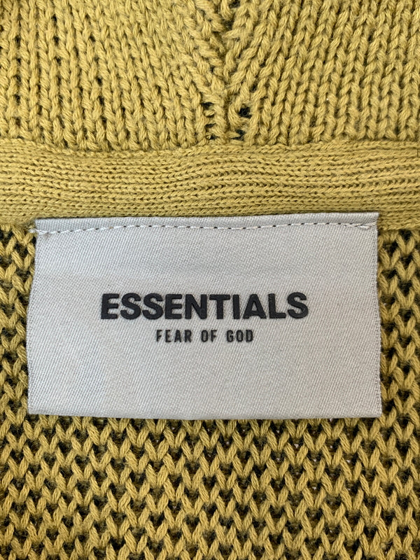 【中古品】【メンズ】 ESSENTIALS エッセンシャルズ × FEAR OF GOD フィアオブゴッド LS KNIT HOODED ニット プルオーバーパーカー 142-260508-AS-5-min サイズ：L カラー：カーキ 万代Net店