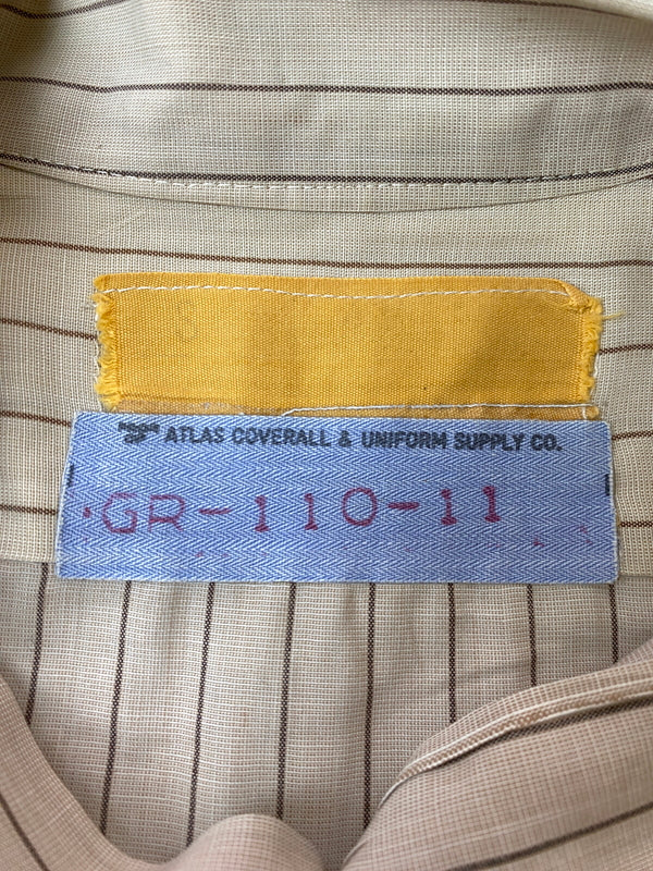 【現状渡し品】【メンズ】 ATLAS COVERALL アトラス カバーオール ＆ UNIFORM SUPPLY ユニフォーム サプライ SS WORK SHIRT ショートスリーブ ワークシャツ メンズ 半袖シャツ 146-260717-em-46-min カラー：ベージュ系 万代Net店