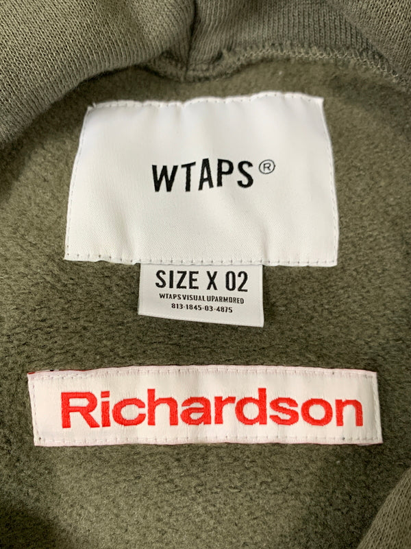 【中古品】【メンズ】 WTAPS ダブルタップス × RICHARDSON リチャードソン 20AW 202ATRID-CSM02S BIZZ ZIP HOODIE プルオーバーパーカー 142-260508-AS-68-min サイズ：02 カラー：オリーブ 万代Net店