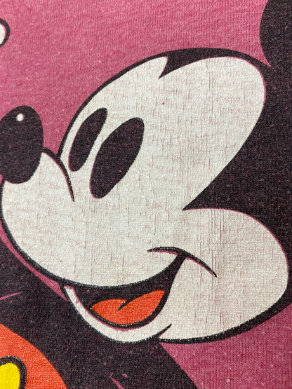 【中古品】【メンズ】 DISNEY ディズニー 90S MICKEY TEE 90年代 ミッキーマウス プリント 半袖 Tシャツ ヴィンテージ メンズ トップス 146-260521-em-33-min サイズ：XL カラー：ワインレッド 万代Net店