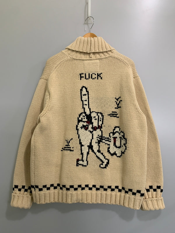 【中古品】【メンズ】 WEIRDO ウィアード FUCK U COWICHAN フルジップ カウチンニット 142-260508-AS-66-min サイズ：XL カラー：ベージュ 万代Net店