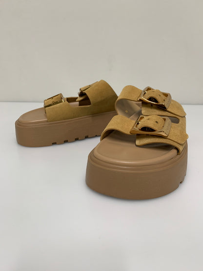 【中古品】【レディース】 CASADEI カサディ BIRKY SANDAL 24SS バーキー サンダル レディーズ 靴 スウェード 厚底 167-260512-em-21-min サイズ：38 カラー：ベージュ 万代Net店