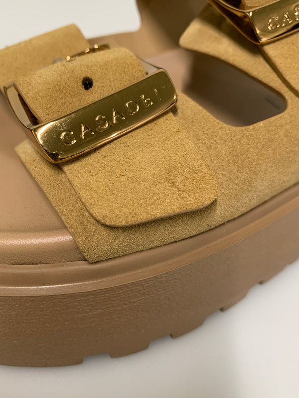 【中古品】【レディース】 CASADEI カサディ BIRKY SANDAL 24SS バーキー サンダル レディーズ 靴 スウェード 厚底 167-260512-em-21-min サイズ：38 カラー：ベージュ 万代Net店