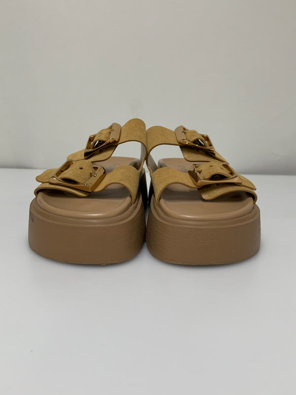 【中古品】【レディース】 CASADEI カサディ BIRKY SANDAL 24SS バーキー サンダル レディーズ 靴 スウェード 厚底 167-260512-em-21-min サイズ：38 カラー：ベージュ 万代Net店