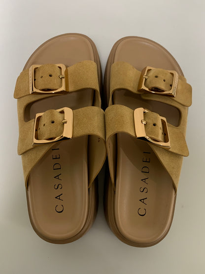 【中古品】【レディース】 CASADEI カサディ BIRKY SANDAL 24SS バーキー サンダル レディーズ 靴 スウェード 厚底 167-260512-em-21-min サイズ：38 カラー：ベージュ 万代Net店