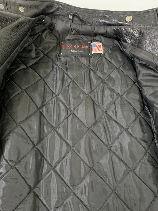 【中古品】【メンズ】 DUROJAC デュロジャック 80S SCHOTT SINGLE RIDERS シングル ライダースジャケット アウター 145-260508-AS-51-min サイズ：36 カラー：ブラック 万代Net店