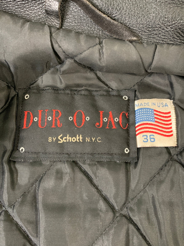 【中古品】【メンズ】 DUROJAC デュロジャック 80S SCHOTT SINGLE RIDERS シングル ライダースジャケット アウター 145-260508-AS-51-min サイズ：36 カラー：ブラック 万代Net店