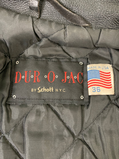 【中古品】【メンズ】 DUROJAC デュロジャック 80S SCHOTT SINGLE RIDERS シングル ライダースジャケット アウター 145-260508-AS-51-min サイズ：36 カラー：ブラック 万代Net店