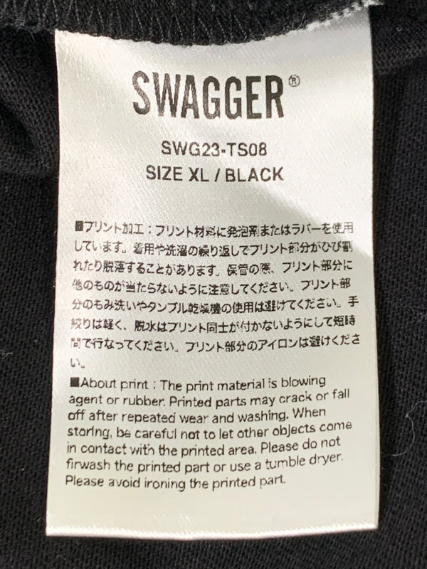 【中古品】【メンズ】 SWAGGER スワッガー SWAGGER LOGO TEE SWG23-TS08 スワッガー ロゴ ティーシャツ トップス 142-260522-SH-25-min サイズ：XL カラー：ブラック 万代Net店