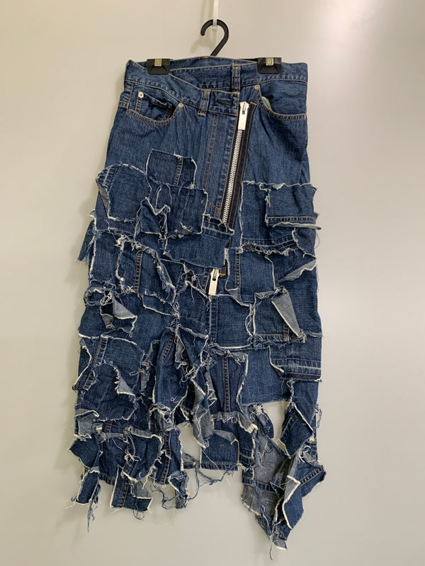 【中古品】【レディース】 SACAI サカイ 18-03873 18SS パッチワークデニム ロングスカート 168-260508-AS-57-min サイズ：下記参照 カラー：インディゴ 万代Net店