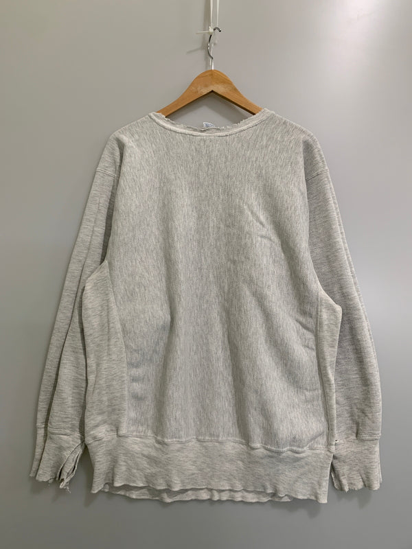 【現状渡し品】【メンズ】 CHAMPION REVERSE WEAVE チャンピオンリバースウィーブ 90S メキシコ製 MICHIGAN COLLEGE LS SWEAT SHIRT スウェット トレーナー 146-260508-AS-45-min サイズ：XL カラー：グレー 万代Net店