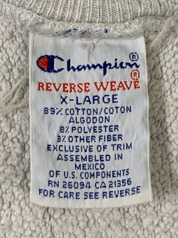 【現状渡し品】【メンズ】 CHAMPION REVERSE WEAVE チャンピオンリバースウィーブ 90S メキシコ製 MICHIGAN COLLEGE LS SWEAT SHIRT スウェット トレーナー 146-260508-AS-45-min サイズ：XL カラー：グレー 万代Net店