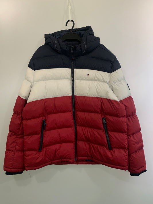 【中古品】【メンズ】 TOMMY HILFIGER トミーヒルフィガー ナイロン 中綿ジャケット アウター 147-260619-jt-24-min サイズ：XXL カラー：マルチカラー 万代Net店