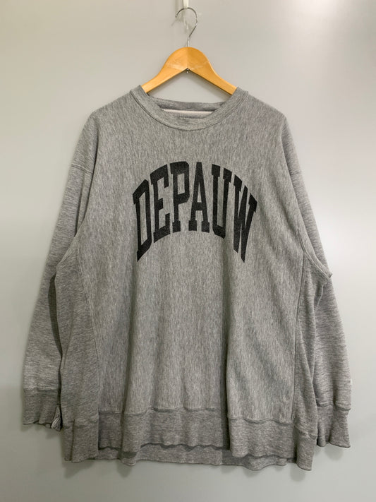【現状渡し品】【メンズ】 CHAMPION チャンピオン 00S DEPAUW REVERSEWEAVE SWEATSHIRT デポー リバースウィーブ スウェットシャツ 00年代 ヴィンテージ メンズ トップス 146-260723-em-43-min サイズ：XXL カラー：グレー 万代Net店