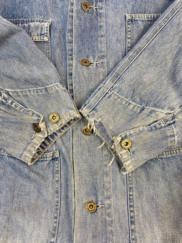 【現状渡し品】【メンズ】 MACHOPE マックホープ 80-90S DENIM COVERALL 1980年代-1990年代 デニム カバーオール メンズ アウター 146-260617-KS-15-min サイズ：L カラー：ブルー 万代Net店