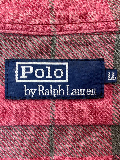 【現状渡し品】【メンズ】 RALPH LAUREN ラルフローレン CHECK FLANNNEL ELBOW PATCH SHIRT チェック フランネル エルボーパッチ シャツ メンズ トップス 146-260524-em-32-min サイズ：LL カラー：レッド系（チェック柄） 万代Net店